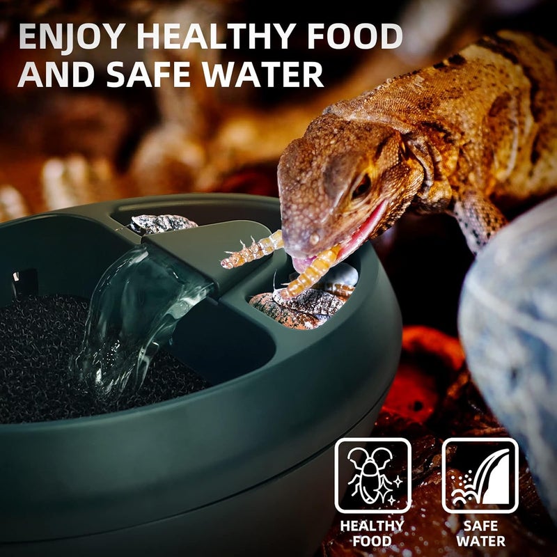 MYGIIKAKA Reptile Drinking Water Fountain Chameleon Accessories Automatic Circulation System with Trough, Bearded Dragon Cage Accessories Reptiles Habitat Waterfall for Snake/Lizard/Chameleon/Turtle - Image 5